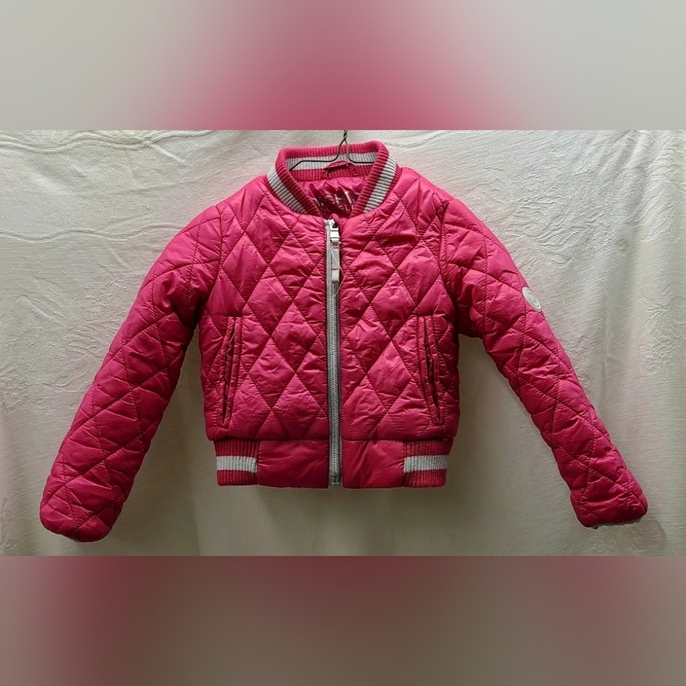 Michael Kors Girl's Quilted Puffer Jacket in Raspberry/Pink sz 2T
